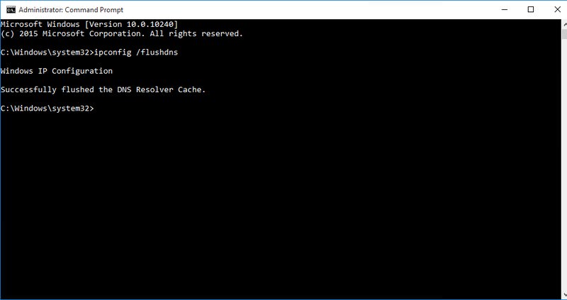 ipconfig /flushdns