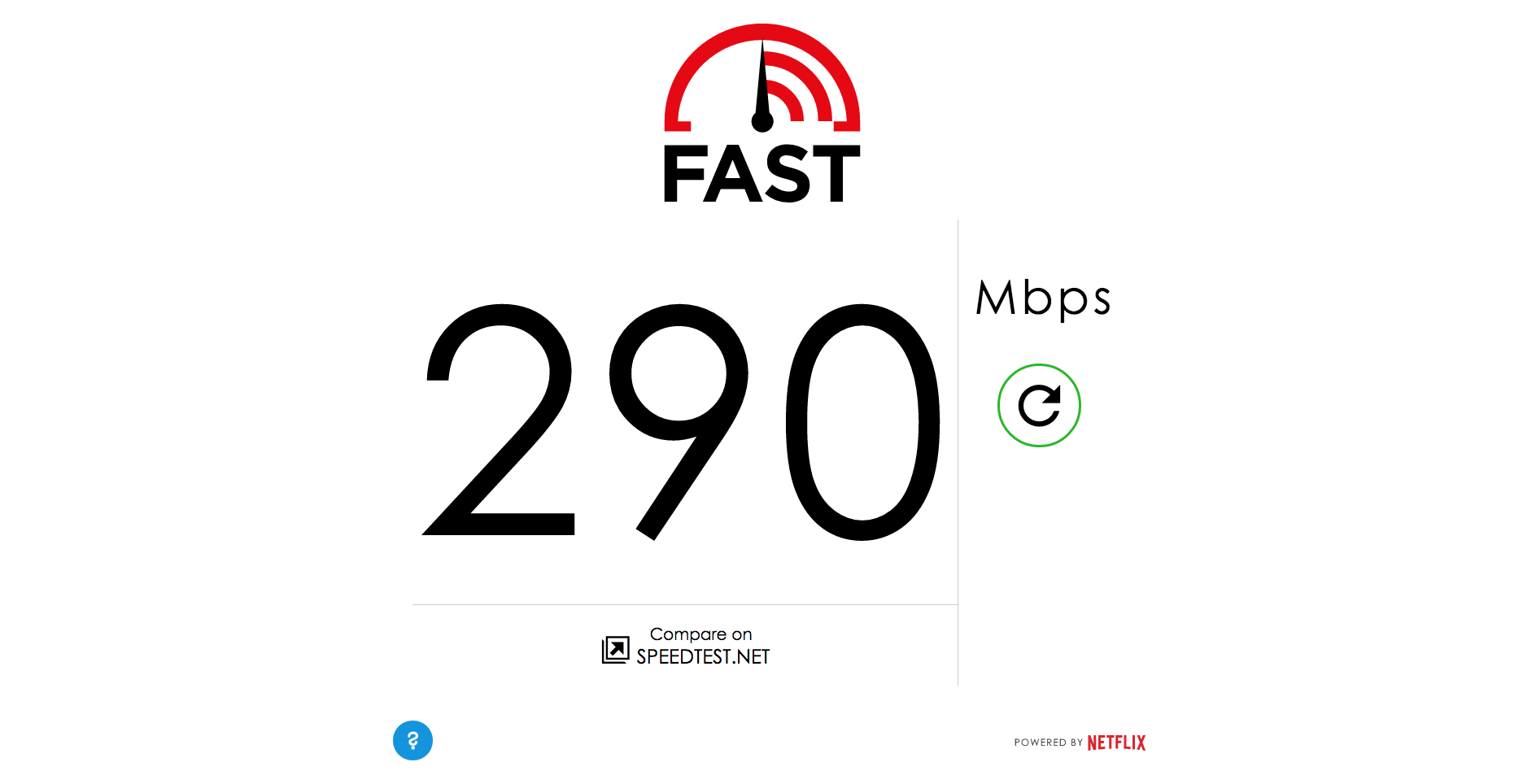 fast.com speed test